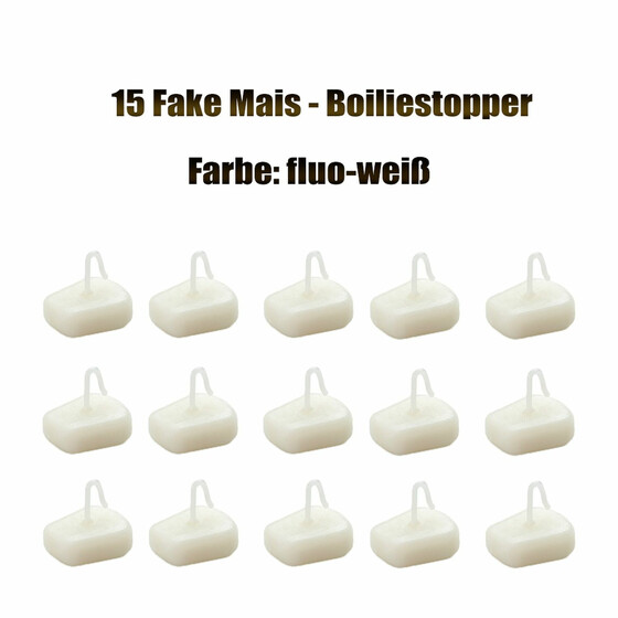 15 Fake Mais Krner als Boilie Stopper fluo-wei