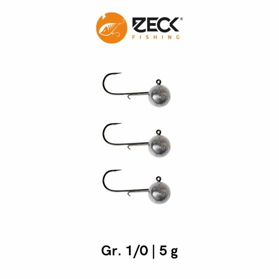 Zeck Jigkpfe Rundkopf Jig Haken Gr. 1/0 5 g