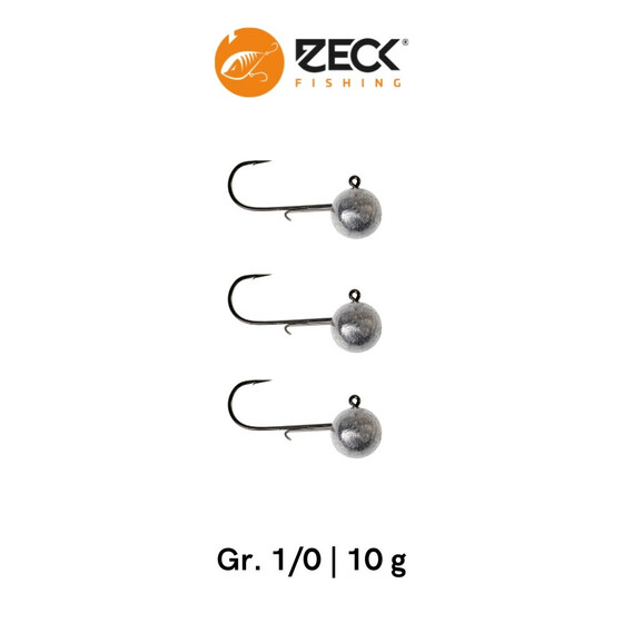 Zeck Jigkpfe Rundkopf Jig Haken Gr. 1/0 10 g