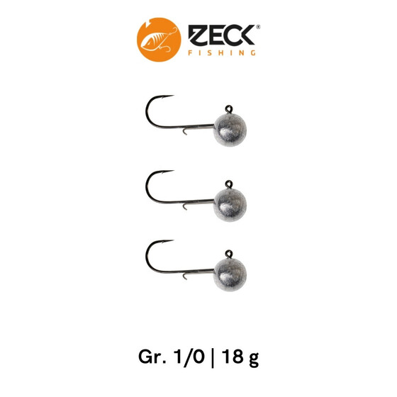 Zeck Jigkpfe Rundkopf Jig Haken Gr. 1/0 18 g