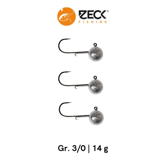 Zeck Jigkpfe Rundkopf Jig Haken Gr. 3/0 14 g