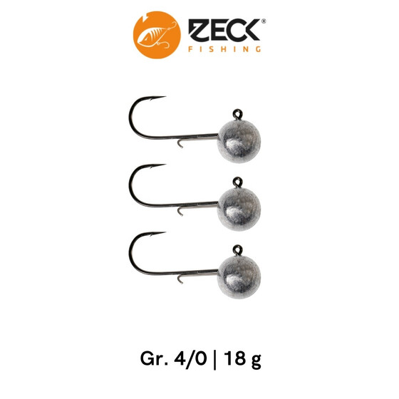 Zeck Jigkpfe Rundkopf Jig Haken Gr. 4/0 18 g