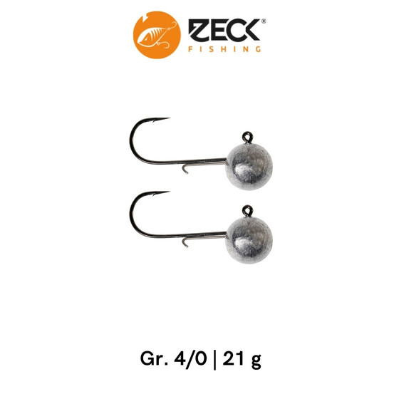 Zeck Jigkpfe Rundkopf Jig Haken Gr. 4/0 21 g