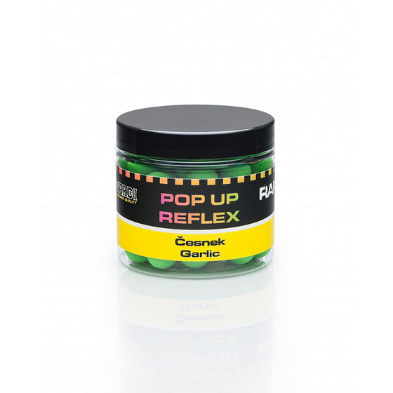 Mivardi Fluo Pop Up Boilies 50 g Rapid Reflex 10 mm Garlic + Chilli
