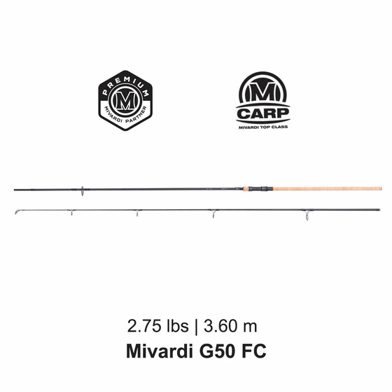 Karpfen Rute 2-teilig 3,60 m Mivardi G50 MK2 FC 2.75 lbs