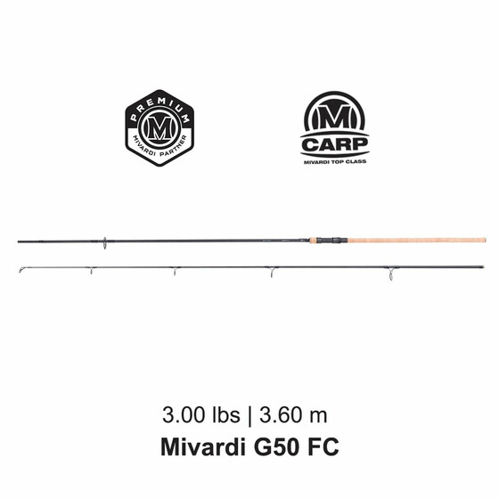 Karpfen Rute 2-teilig 3,60 m Mivardi G50 MK2 FC 3.00 lbs
