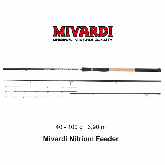 Feederrute 3-teilig Mivardi Nitrium 3,90 m 40 - 100 g