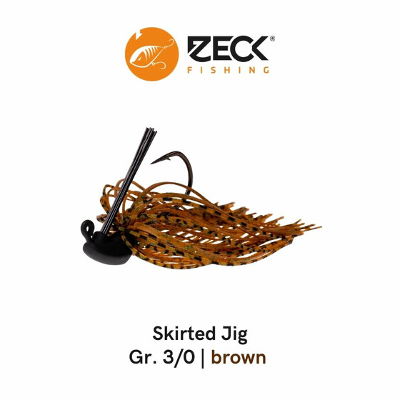 Zeck Skirted Jigs Rubber Jig Head Gr. 3/0 10 g Braun