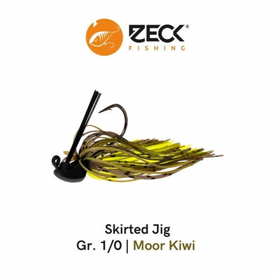 Zeck Skirted Jigs Rubber Jig Head Gr. 1/0 3,5 g Moor Kiwi