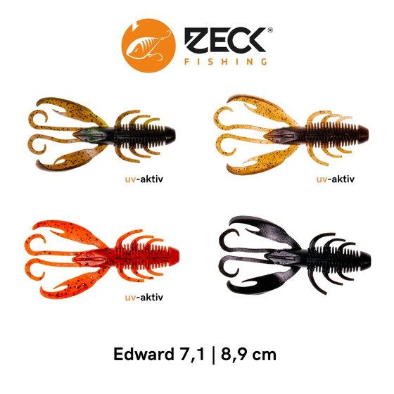 Gummikrebse Gummiköder Zeck Edward 7 - 9 cm