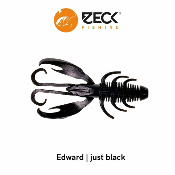 8 Gummikrebse Gummiköder Zeck Edward 7,1 cm Just Black