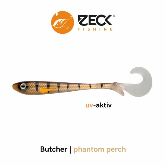 Gummifisch Hecht Zeck Butcher 25 cm Phantom Perch uv-aktiv
