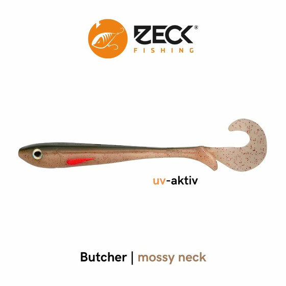 Gummifisch Hecht Zeck Butcher 25 cm Mossy Neck uv-aktiv