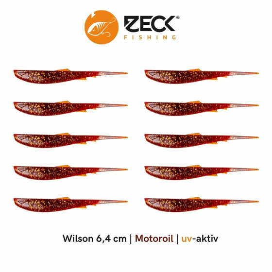 10 Zeck Wilson Drop Shot Kder 6,4 cm Motoroil uv-aktiv