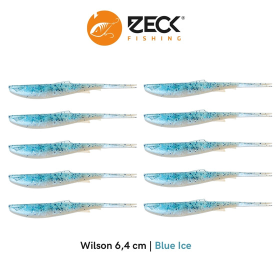 10 Zeck Wilson Drop Shot Kder 6,4 cm Blue Ice