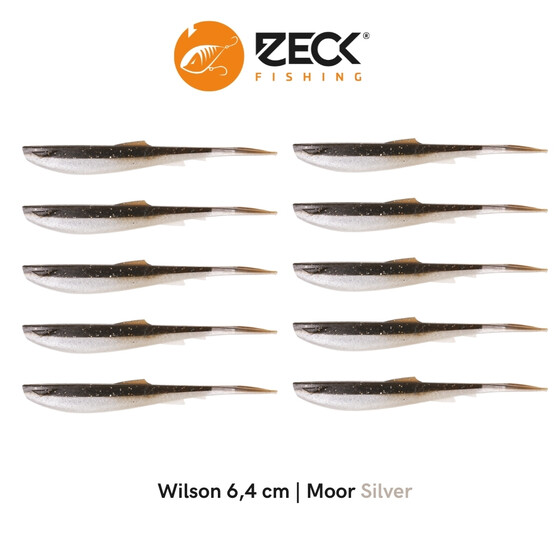 10 Zeck Wilson Drop Shot Köder 6,4 cm Moor Silver