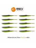 10 Zeck Wilson Drop Shot Köder 6,4 cm Moor Kiwi uv-akti