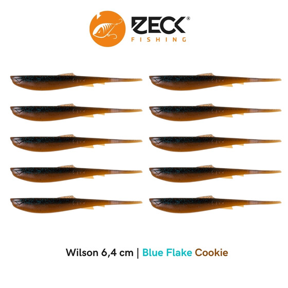 10 Zeck Wilson Drop Shot Köder 6,4 cm Blue Flake Cookie