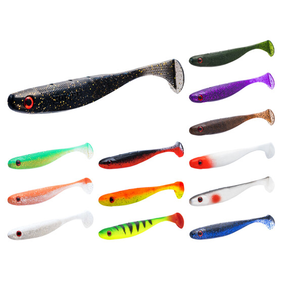 5 Zander Gummifische 8 cm Delphin Rippa Shad