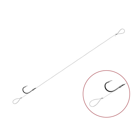 6 Method Feeder Haken Fluorcarbon Vorfach mit Haar Gr. 8 | 8 cm