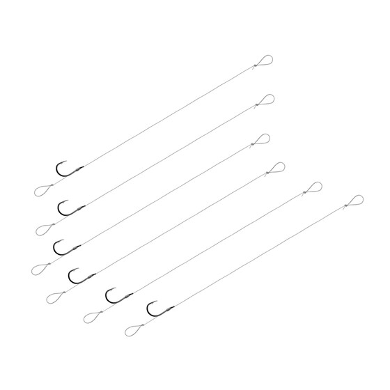 6 Method Feeder Haken Fluorcarbon Vorfach mit Haar Gr. 8 | 8 cm
