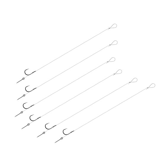 6 Method Feeder Haken Fluorcarbon Vorfach mit Spie Gr. 8 | 8 cm