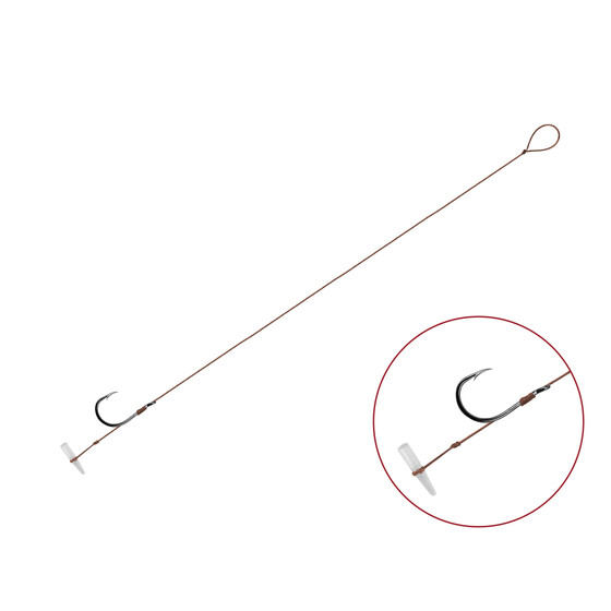 6 Method Feeder Haken Vorfach geflochten mit Boiliestopper Gr. 8 | 8 cm