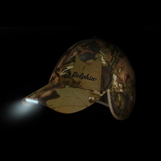 Herren Basecap camouflage Delphin LED Winter Cap mit Ohrenklappen