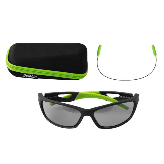Sportbrille polarisiert mit Etui Delphin Polbrillen SG Flash grau