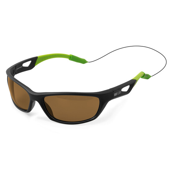 Sportbrille polarisiert mit Etui Delphin Polbrillen SG Flash braun