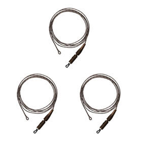 3 Leadcore Rigs mit Safety Clip Karpfen Vorfächer 45 lbs