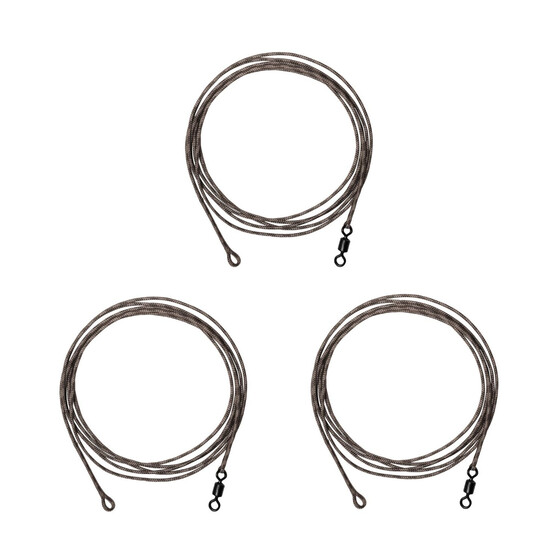 3 Leadcore Rigs mit Wirbel Karpfen Vorfcher 45 lbs
