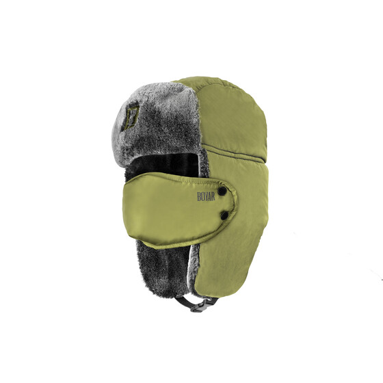 Fellmtze Boyar Mtze mit Ohrenklappen olivegrn