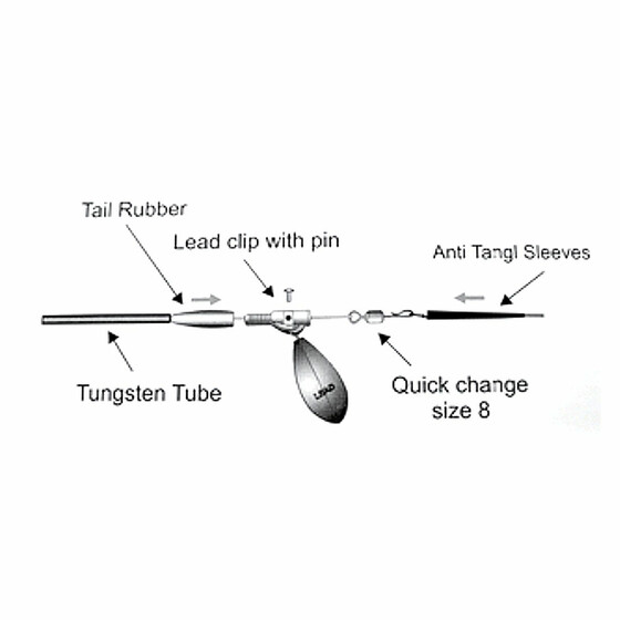 Lead Clip Karpfen Angel Sets mit Tungsten Tube