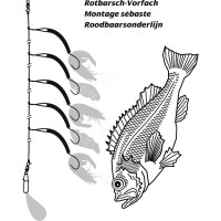 Rhino Rotbarsch Vorfach Tiefsee Meeresvorfach 1,00m 7/0 2