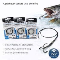 Zebco Trophy Stahlvorfach mit Drilling 7x7 Ex