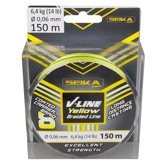 Geflochtene Schnur gelb V-Line Angelschnur 150 m  0,06 mm