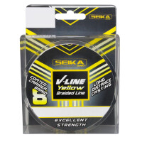 Geflochtene Schnur gelb V-Line Angelschnur 150 m Ø 0,