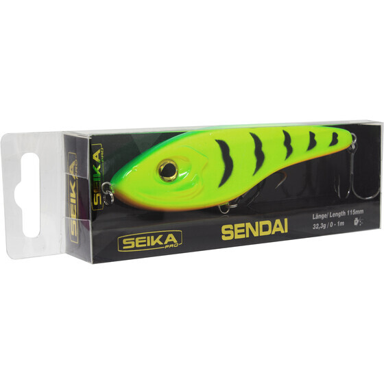 Jerkbait Wobbler Raubfisch Sendai 115 mm 32 g Fire Tiger