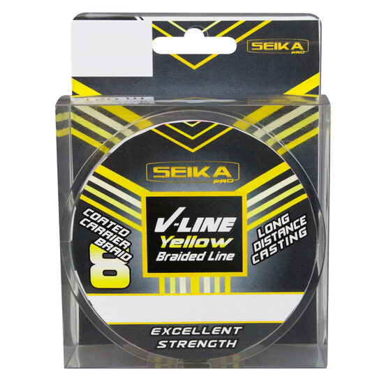 Geflochtene Schnur gelb V-Line Angelschnur 150 m  0,10 mm
