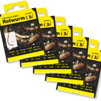 FTM Angelhaken Rotwurm Haken gebunden Gr. 4 - 12 2