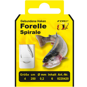 FTM Angelhaken Teig Haken Spirale Forelle 04 Ø 0,20 mm