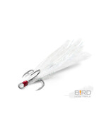 Drilling mit weißen Federn Dreifachhaken 3 Stück 