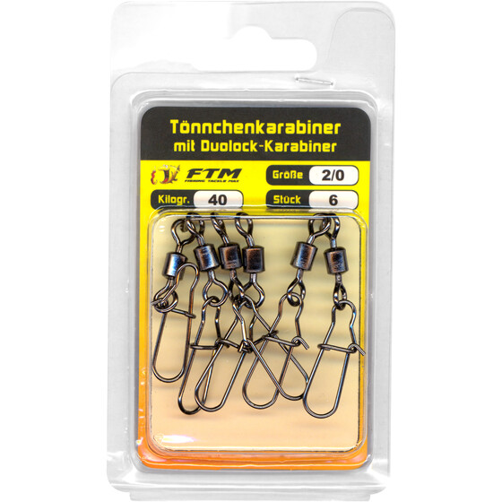 Tnnchenkarabiner mit Duolock-Karabiner Gr. 2/0 - 40 kg