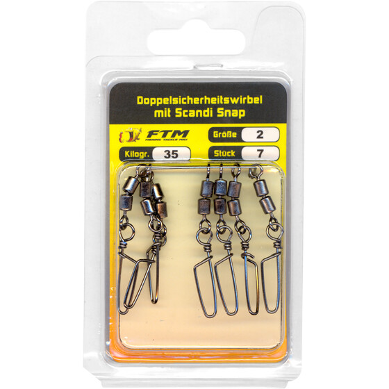 Doppelsicherheitswirbel mit Scandi Snap Allround Wirbel Gr. 2 - 35 kg