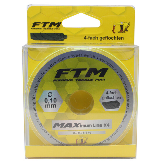 Schnur MAXimum geflochtene Angelschnur x4 150 m 0,10 mm - 5,5 kg