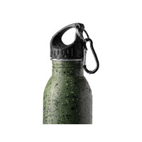 Wasserflasche Camping Trinkflasche aus Edelstahl mit Karabin