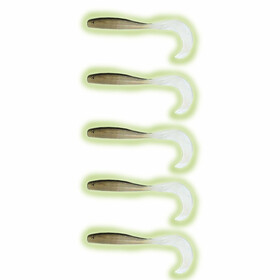 5 Stk Gummifisch Twister Leuchtköder UV Slim Tail 11 cm 01
