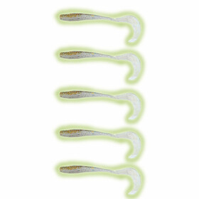 5 Stk Gummifisch Twister Leuchtköder UV Slim Tail 11 cm 03