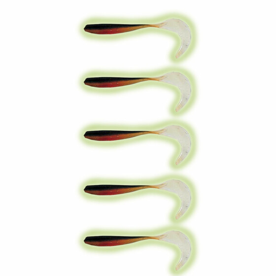 5 Stk Gummifisch Twister Leuchtköder UV Slim Tail 11 cm 04